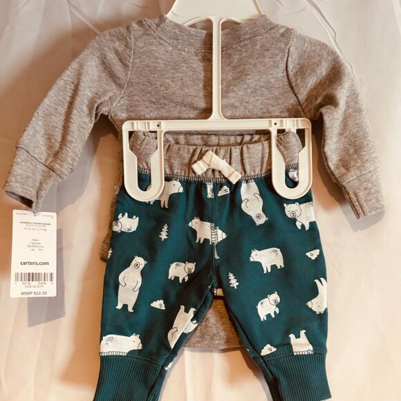 Carter’s Newborn Baby “Wild Little One” Bodysuit & Pants Outfit - Picture 2 of 6